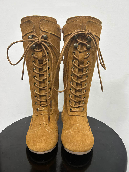 Elena Suede Lace-up Boots