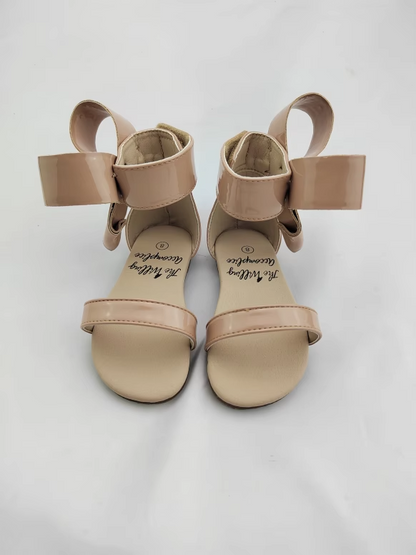 Natalie Patent Leather Bow Sandal - ready to ship