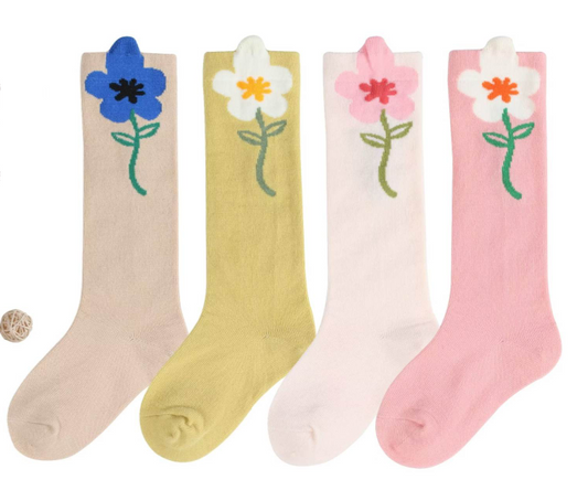 Tall flower socks