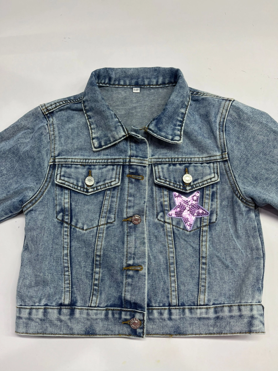 Personalized denim jacket chenille patches Denim 9M