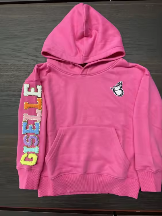 Personalized sweatshirt chenille patches