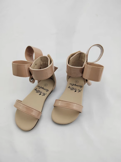 Natalie Patent Leather Bow Sandal - ready to ship