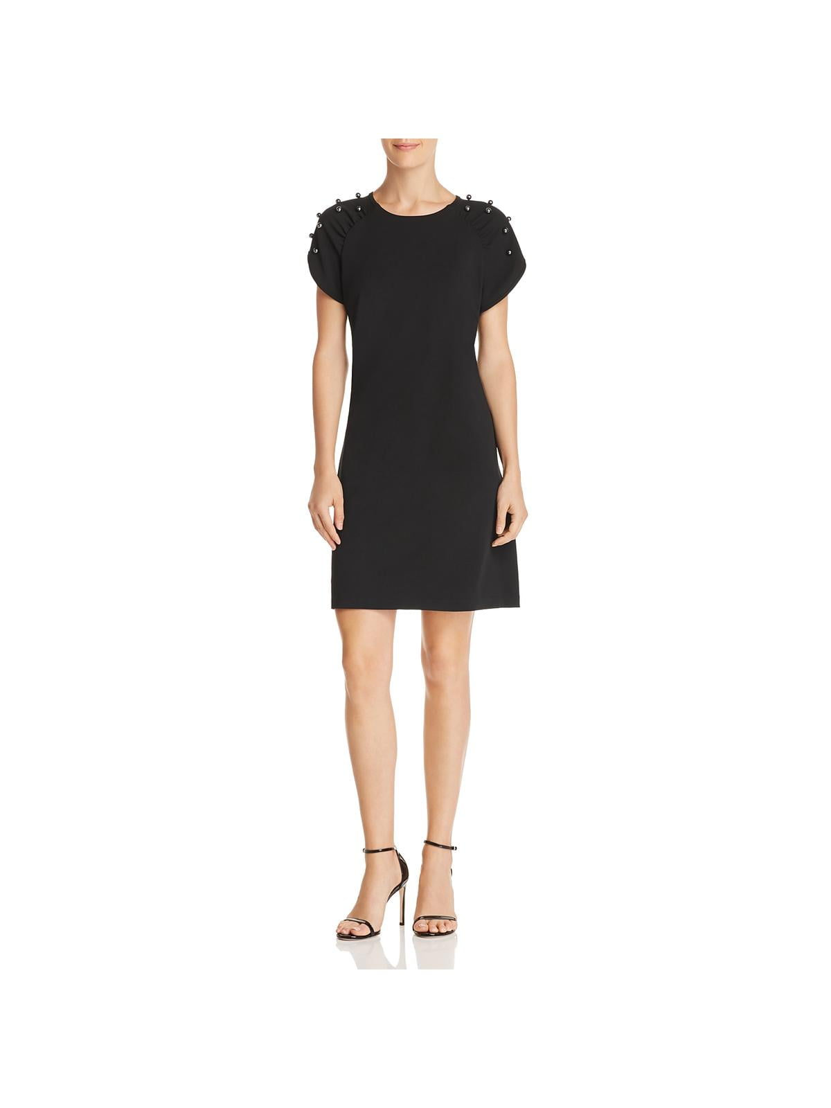 Betsey Johnson Womens Short Embellished Cocktail Dress Black 6