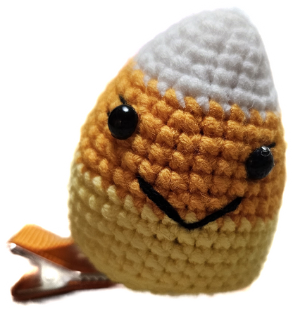 Candy corn and pumpkin crochet clips