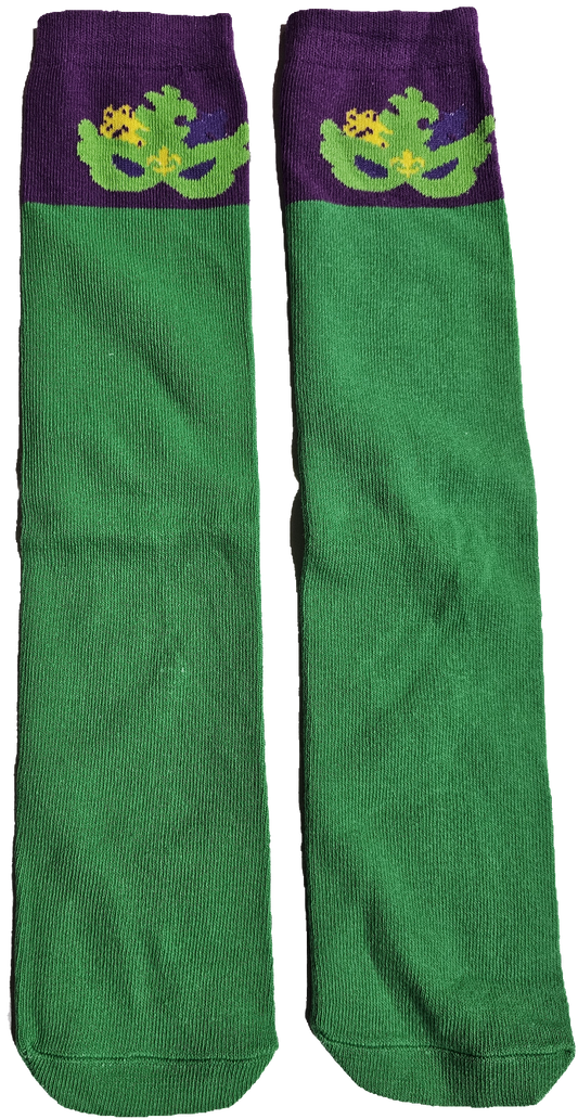 Mardi gras knee high socks