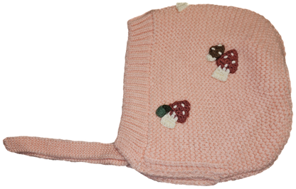 Mushroom crochet bonnet