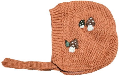 Mushroom crochet bonnet