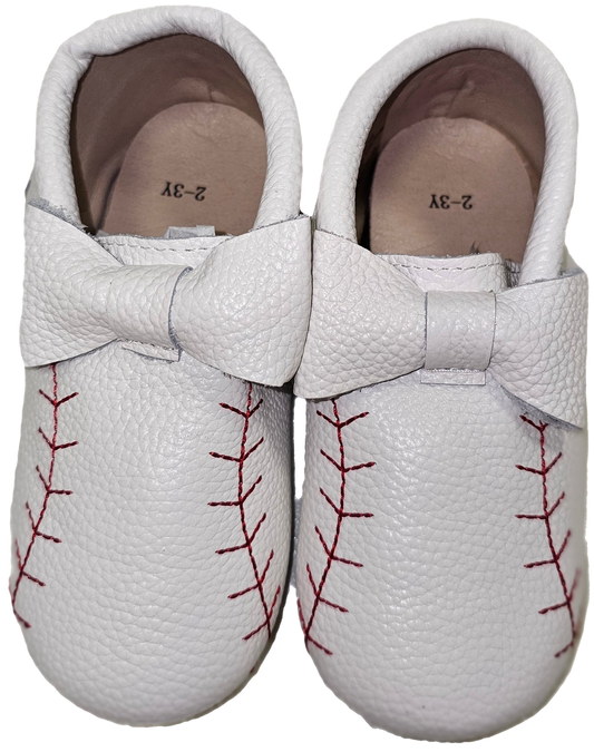 Baseball bow moccasins