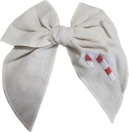 Christmas embroidered hair bows