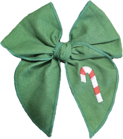 Christmas embroidered hair bows