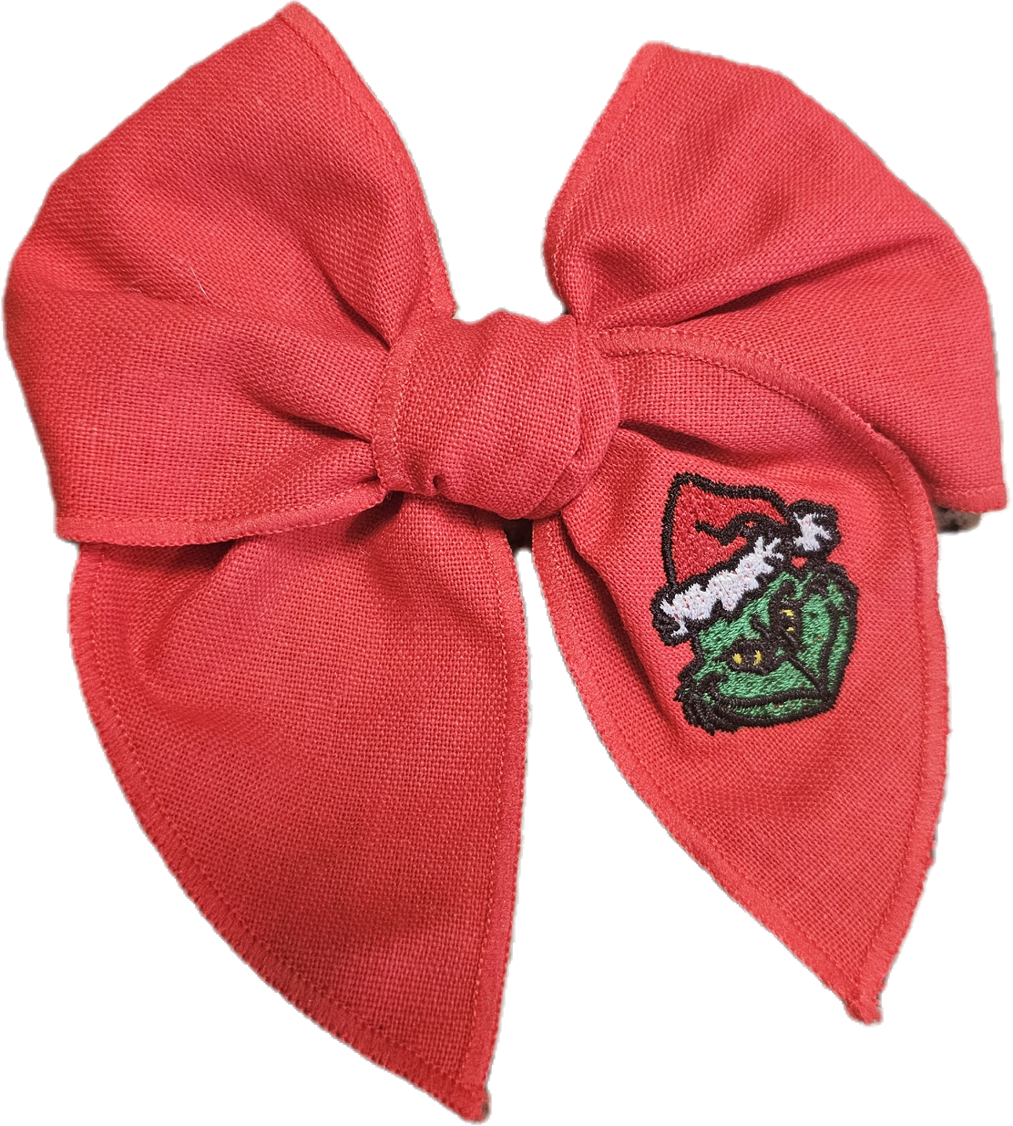 Christmas embroidered hair bows