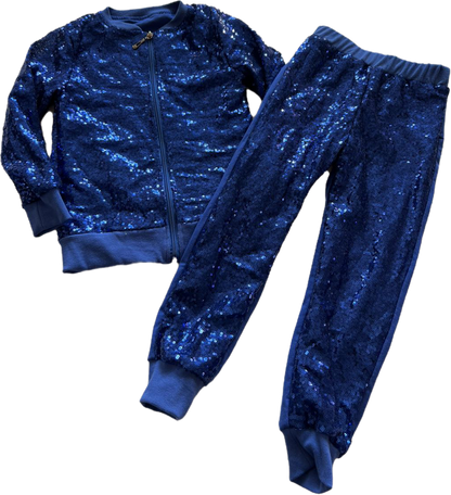 Pop star bling sequin pants and jacket set