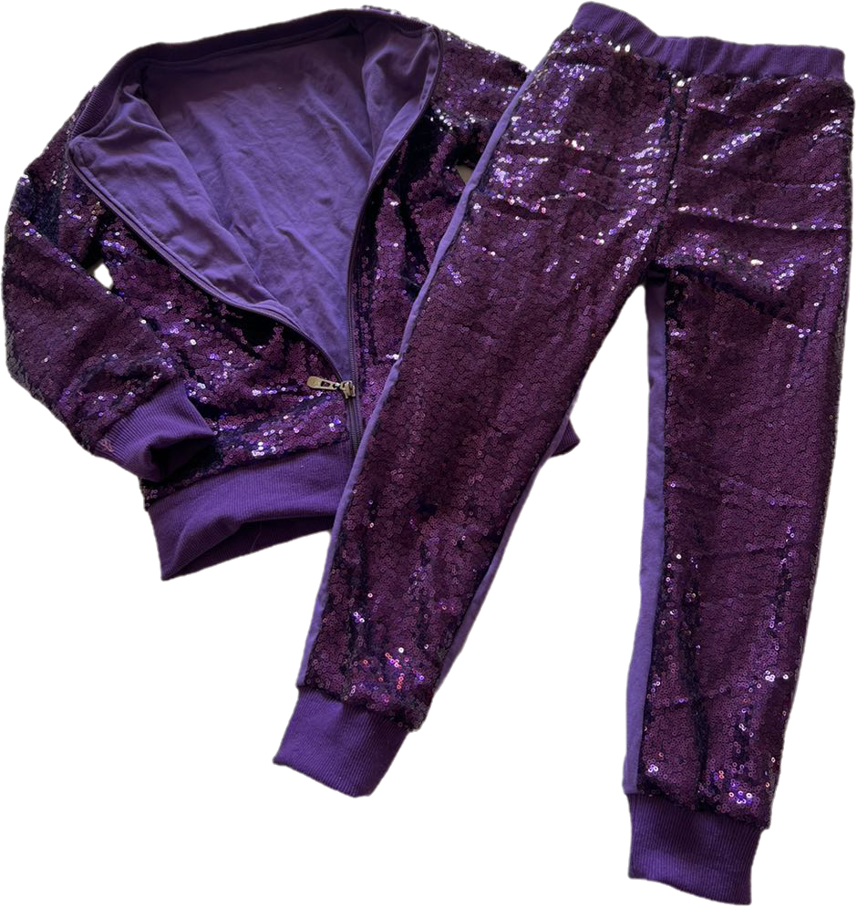 Pop star bling sequin pants and jacket set