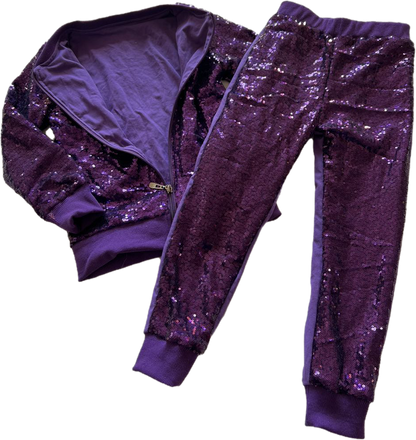 Pop star bling sequin pants and jacket set