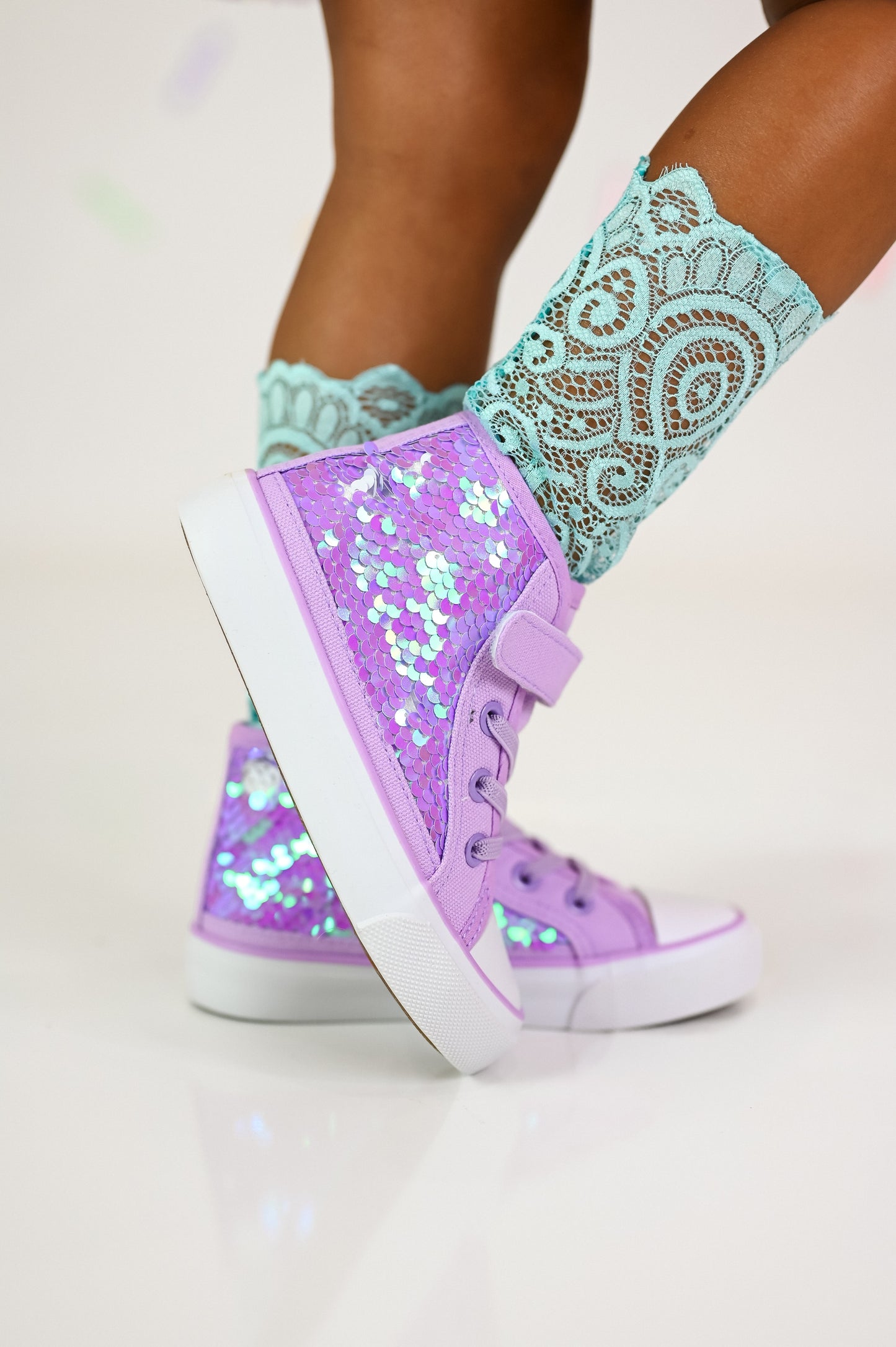Sequin high top sneakers