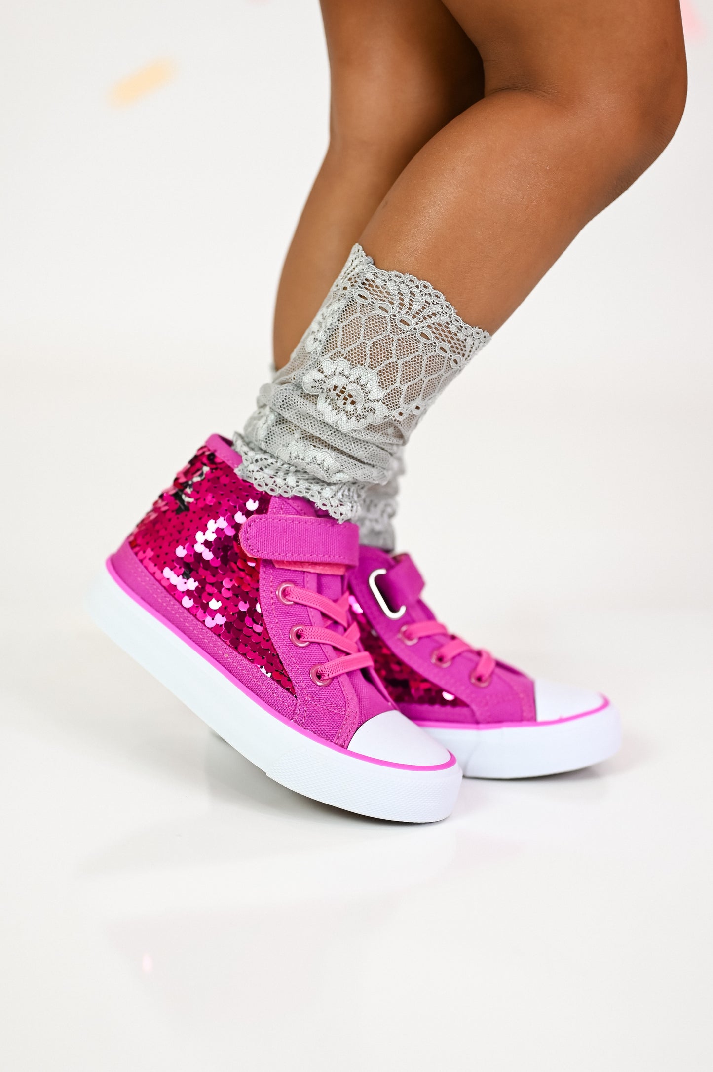 Sequin high top sneakers