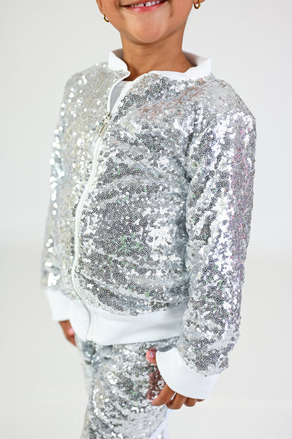 Pop star bling sequin pants and jacket set