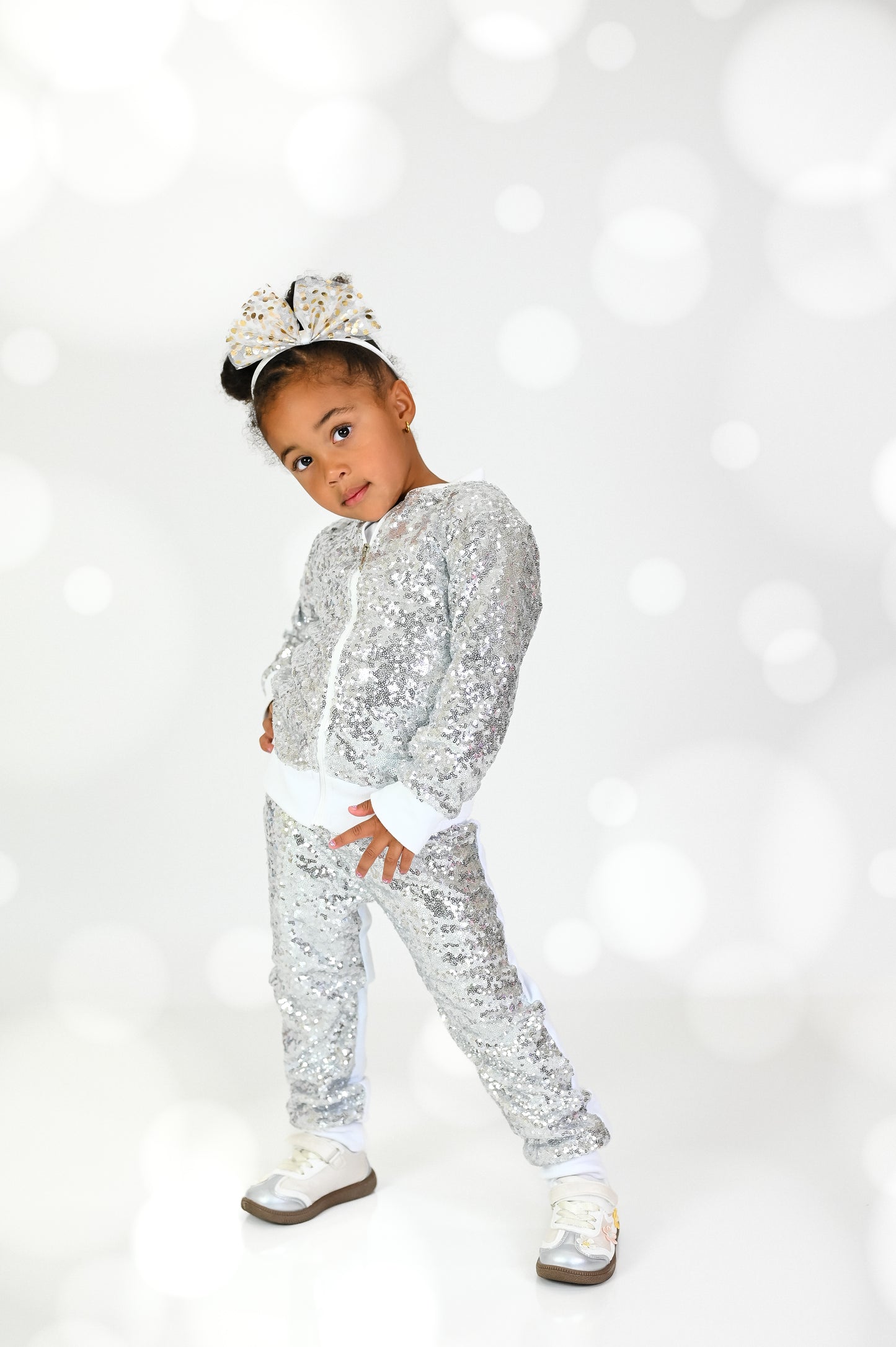Pop star bling sequin pants and jacket set
