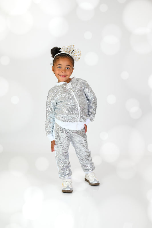 Pop star bling sequin pants and jacket set