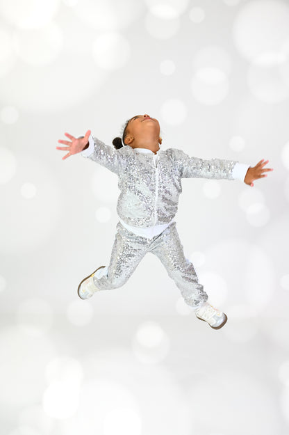 Pop star bling sequin pants and jacket set
