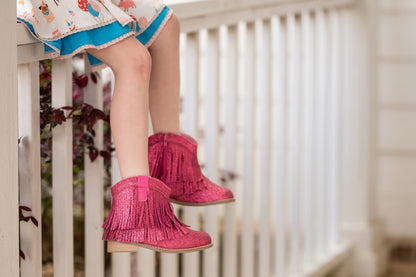 Clementine Fringe cowboy booties (glitter and solid)