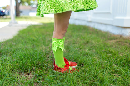 Double bow knee high socks