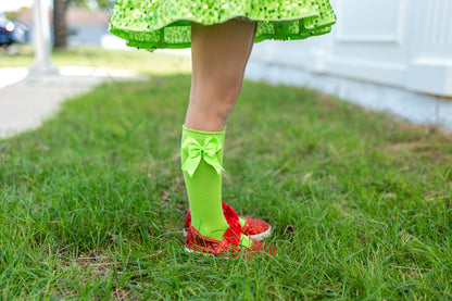 Double bow knee high socks
