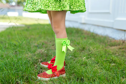 Double bow knee high socks