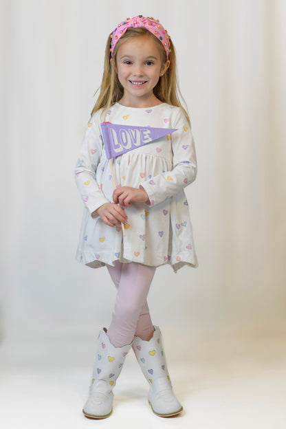 Confetti hearts embroidered cowboy boots