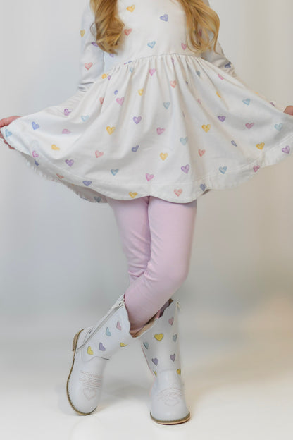Confetti hearts embroidered cowboy boots