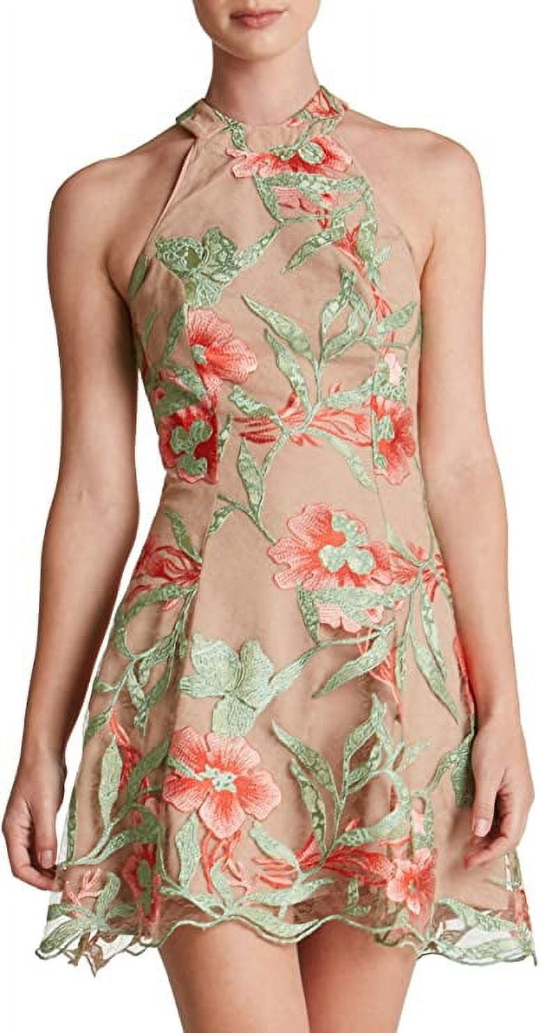 Dress the Population 'Abbie' Floral Embroidered Skater Dress XL