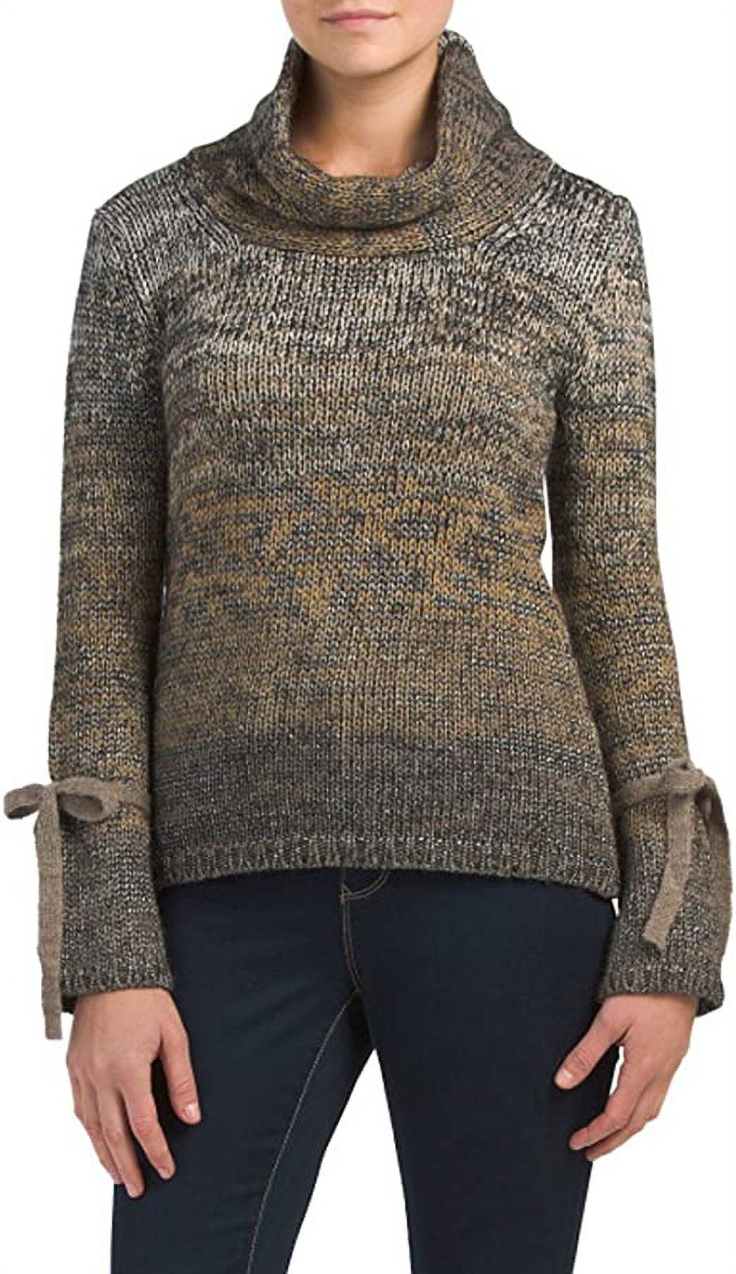 Elisabetta Made In Italy Space Dye Sweater, Large - Taupe