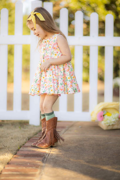 Jolene Fringe Leather Cowgirl Boots white - NEW STYLE