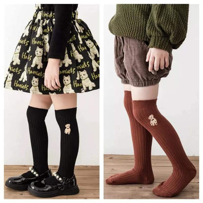 Teddy Bear embroidered socks