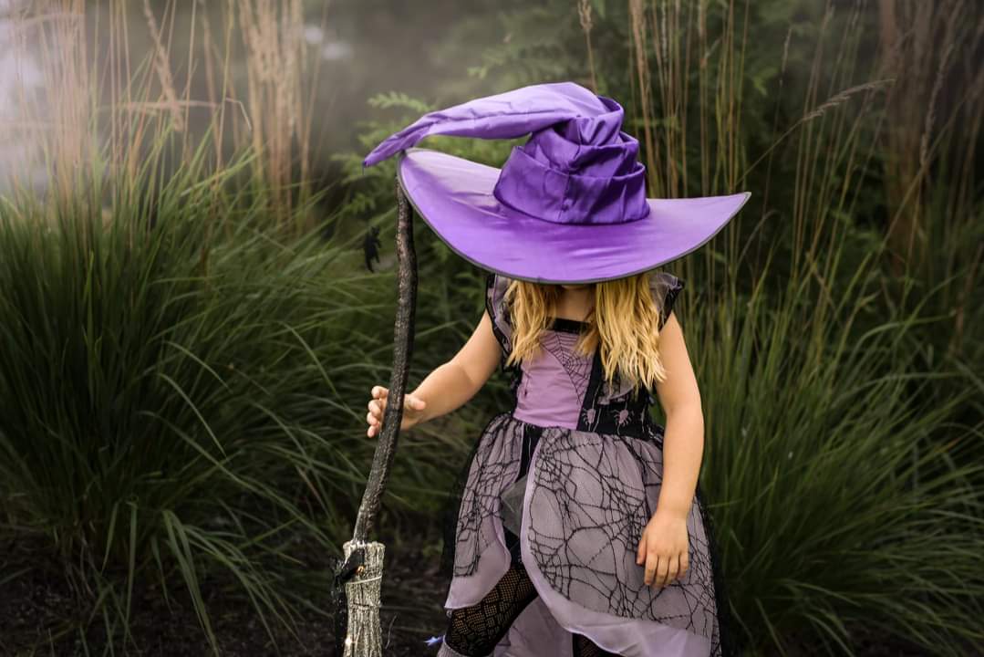 Purple spider witch hat