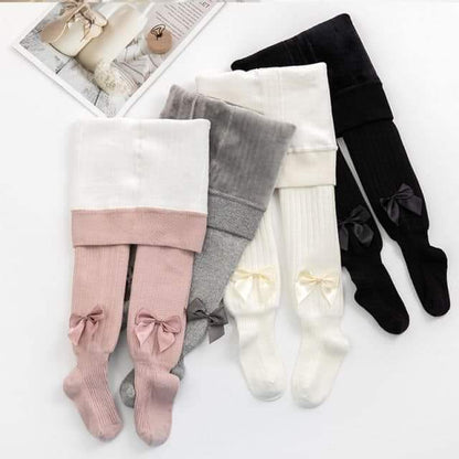 Extra warm fleece lined bow tights