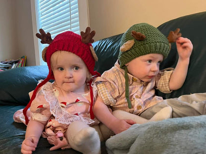 Crochet reindeer hat