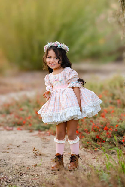 Double Pearl Ruffle knee high socks RTS