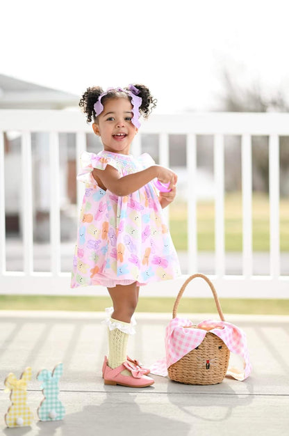 Pastel crochet socks - white ruffle
