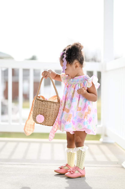 Pastel crochet socks - white ruffle