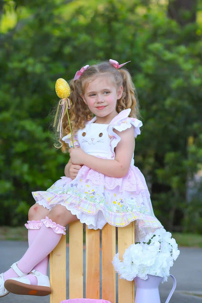 Double Pearl Ruffle knee high socks RTS
