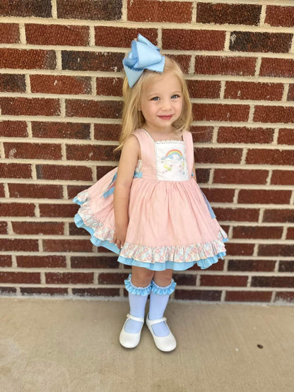 Double Pearl Ruffle knee high socks RTS