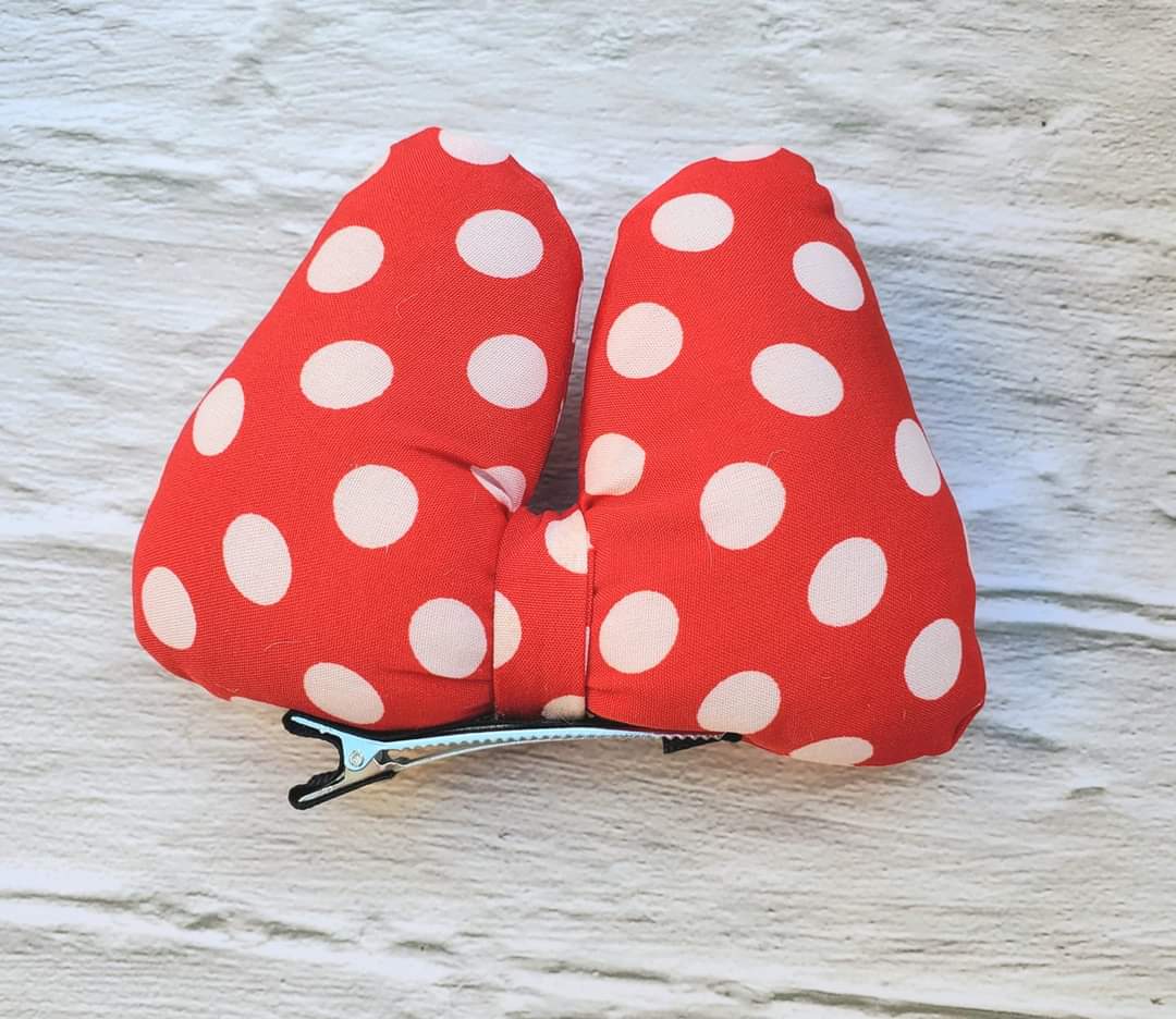 Red Polka dot puffy bow