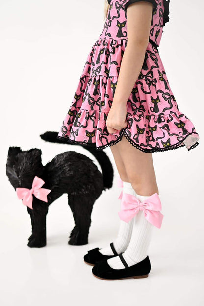 Satin bow socks