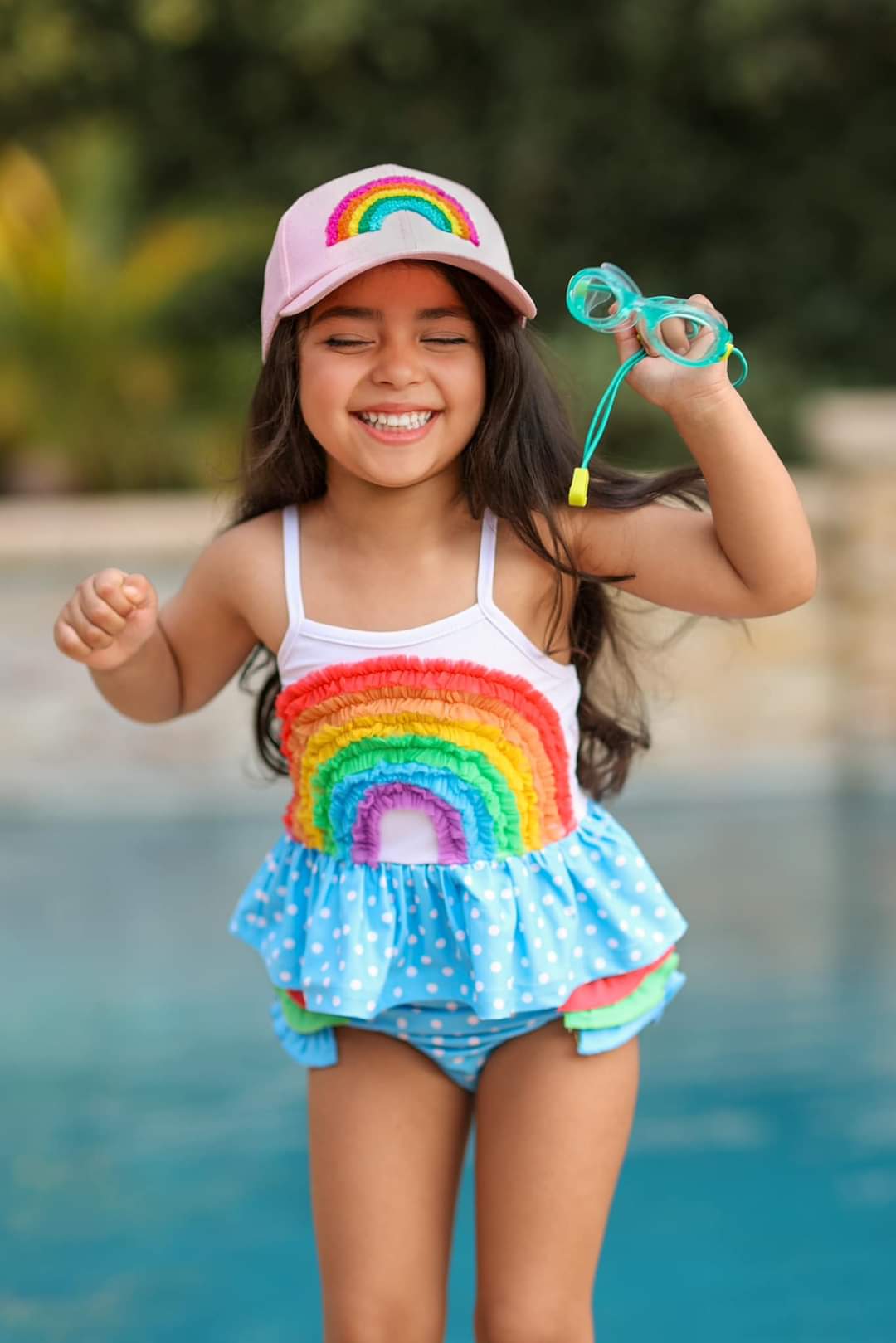 Chenille rainbow ball cap Hat (kids)