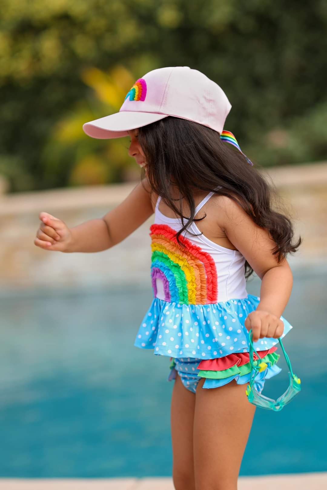 Chenille rainbow ball cap Hat (kids)