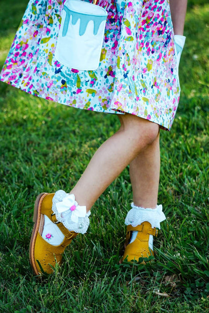 Rosette Ruffle Ankle Sock