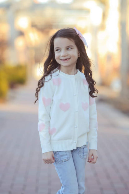 Heart contrast super soft cardigan