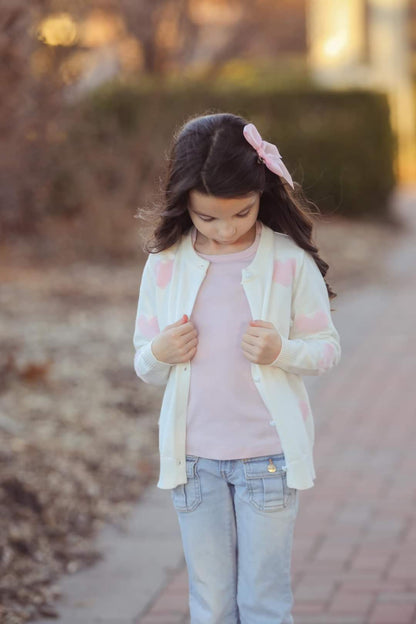 Heart contrast super soft cardigan