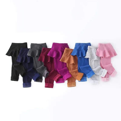Skirted fleece lined leggings
